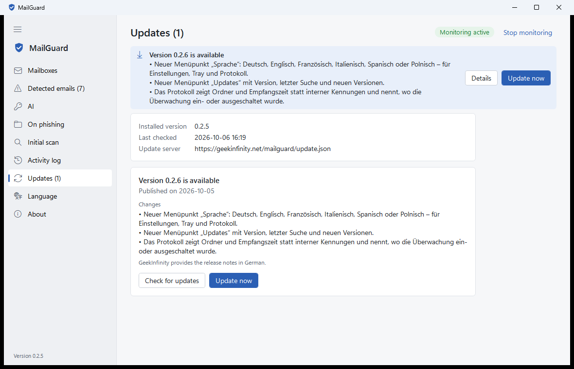 Updates